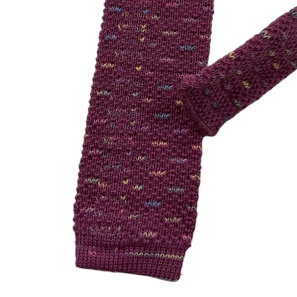 🆕COLOURS BY ALEXANDER JULIAN Purple Knit Wool DESIGNER Slim Tie USA - Picture 4 of 4